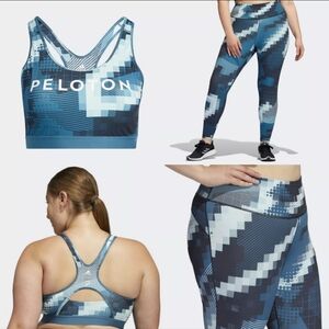 Adidas × Peloton Believe This Blue Sports Bra And  Leggings Set Size 3X NWT